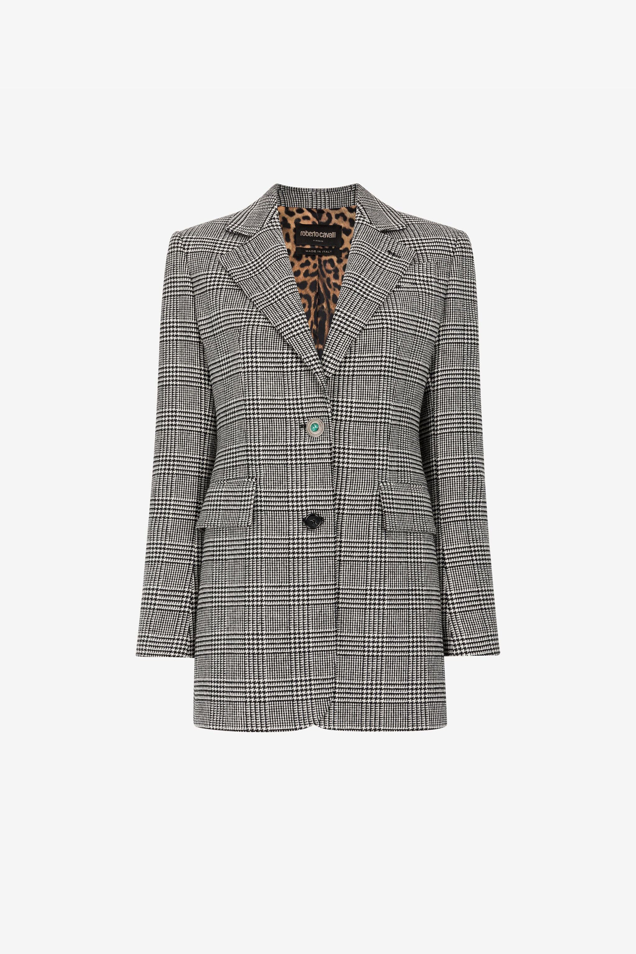 RC Houndstooth Single-Breasted Blazer RC Houndstooth Single-Breasted Blazer Black/White RKT405-GA007