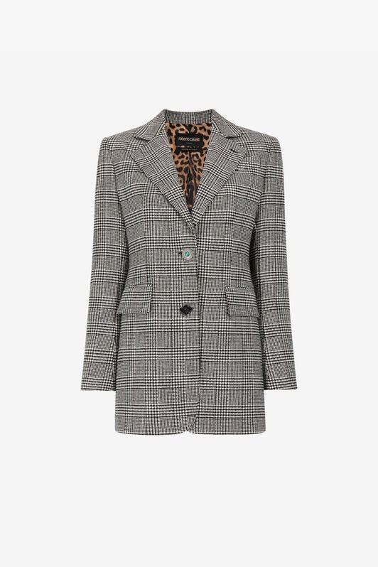 RC Houndstooth Single-Breasted Blazer RC Houndstooth Single-Breasted Blazer Black/White RKT405-GA007