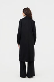 RC Black Coat With Leopard Print Lining BLACK TOT50A-GA012