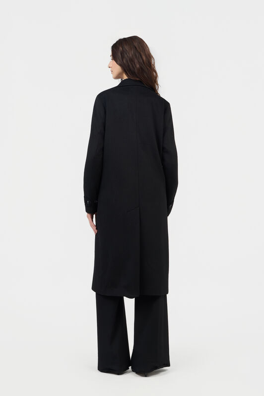RC Black Coat With Leopard Print Lining BLACK TOT50A-GA012
