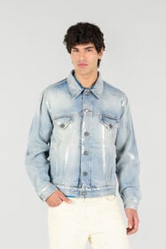 RC Giacca Di Jeans Laminata Azzurra Blu UMJ415-VT001