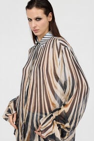 RC Zebra Print Silk Shirt NATURAL/BLACK XQT710-HNT26