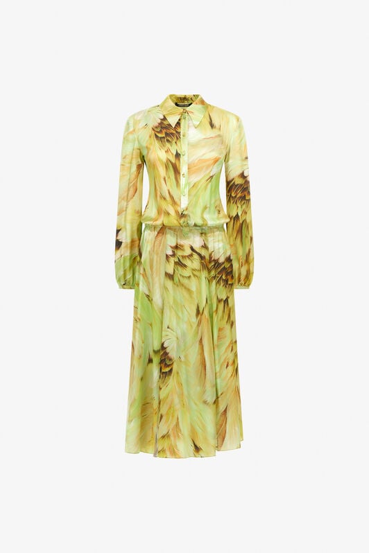 RC Long dress Plumage print RC Long dress Plumage print Light green SWT117-6DL71