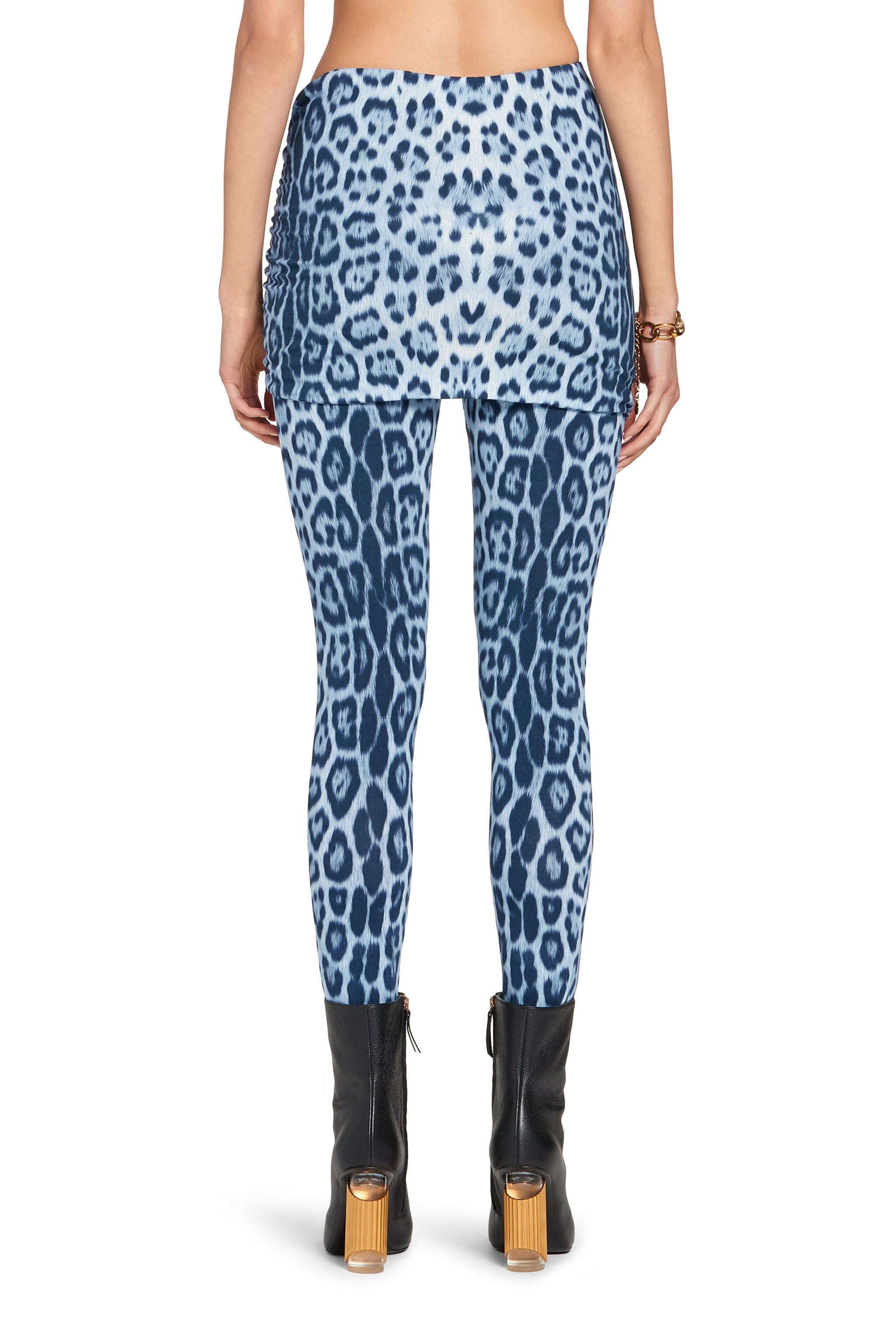 RC Heritage Jaguar print gathered leggings CERULEAN/BLACK JQT205-8FS06
