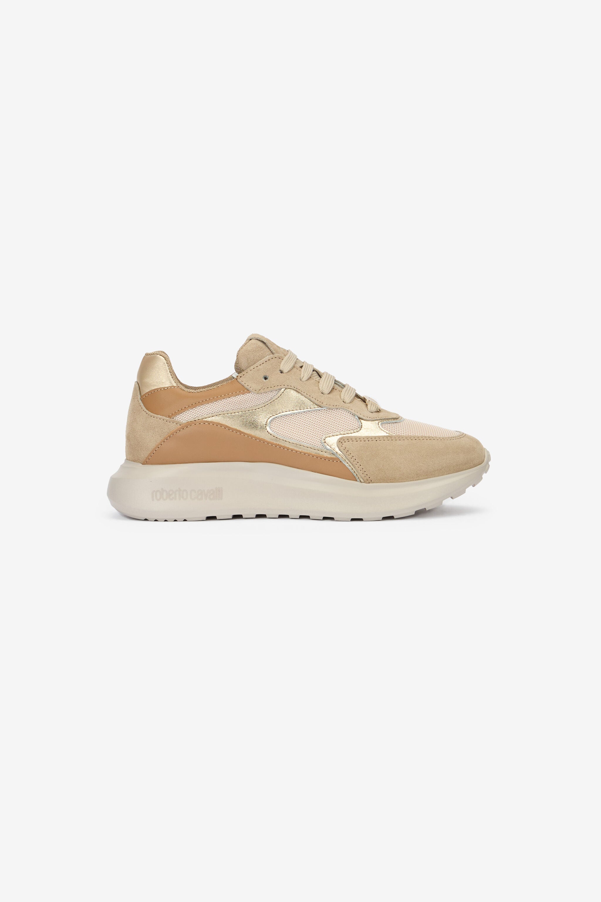 RC Laced sneakers with mixed inserts Light Brown POS01A-PZO02