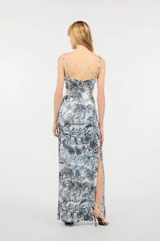 JC Long Jungle-Print Dress JC Long Jungle-Print Dress Light blue UFT185-UF251
