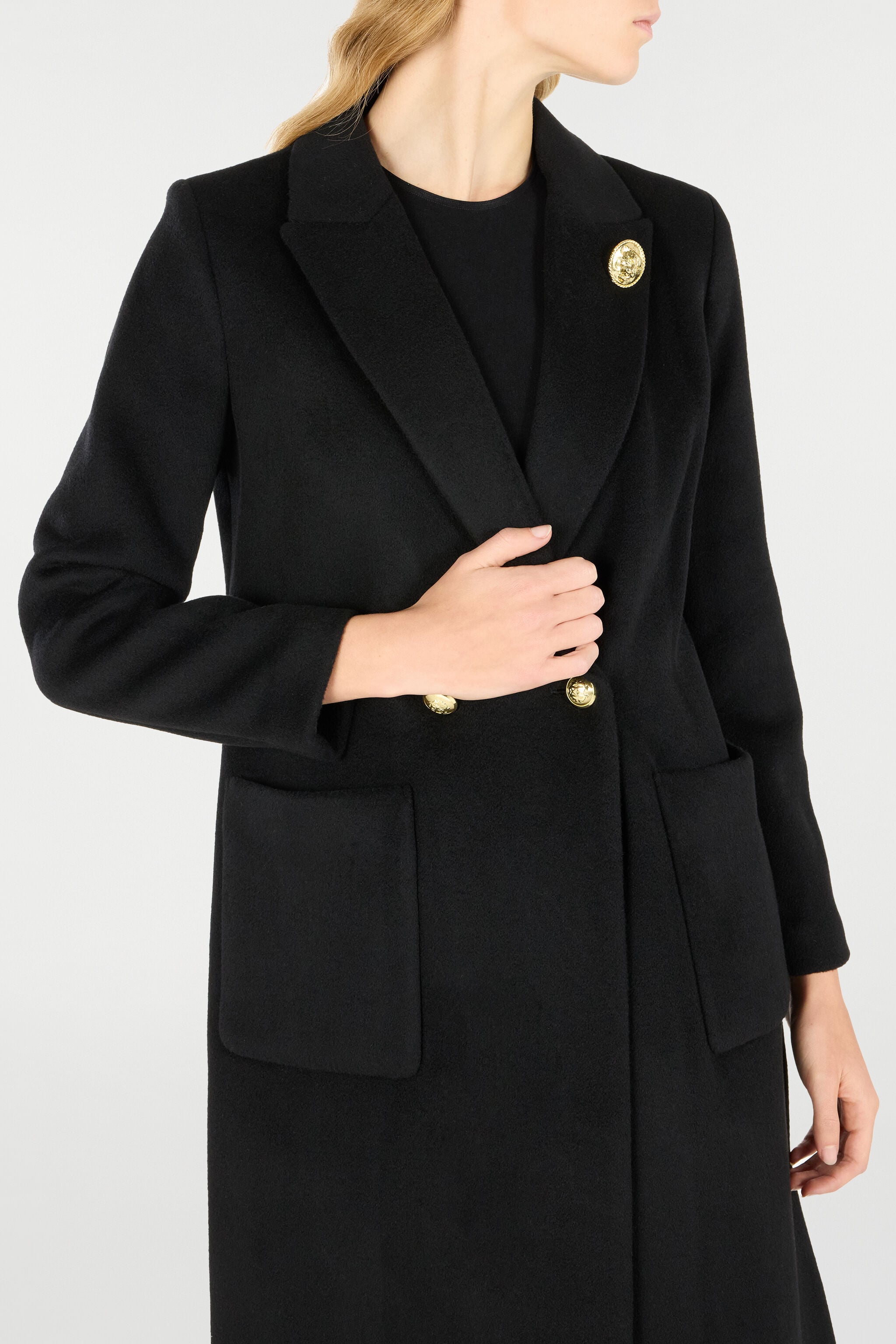 RC Long Double-Breasted Coat RC Long Double-Breasted Coat Black OOT50C-WH016