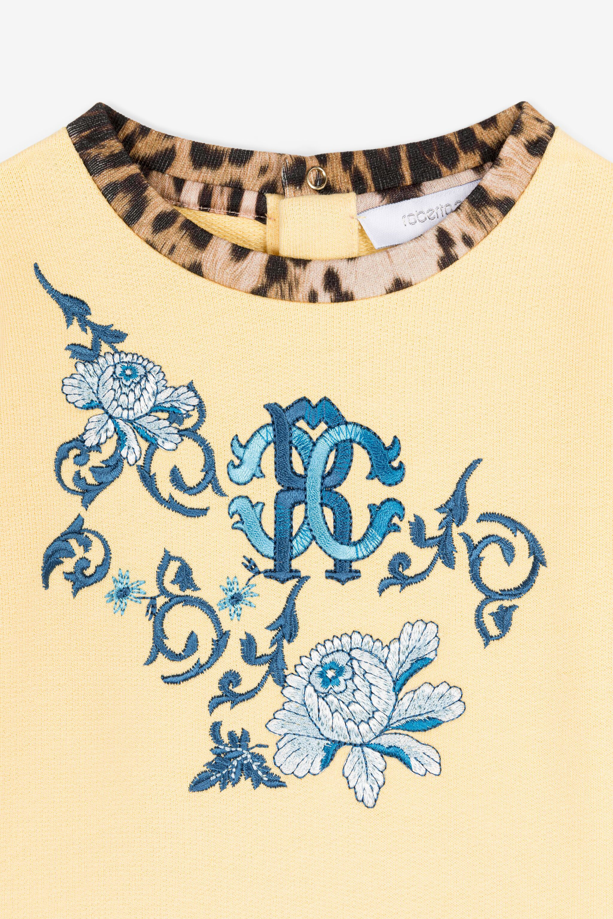 JU Baumwoll-Pullover mit RC Monogramm JU Baumwoll-Pullover mit RC Monogramm Gelb RJT900-CF050