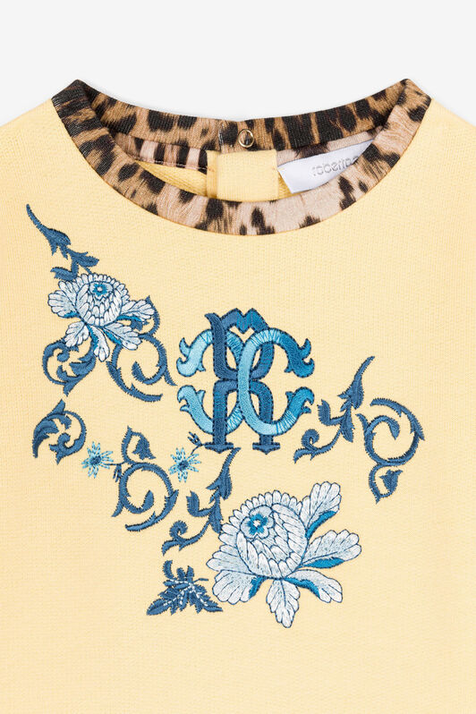 JU Baumwoll-Pullover mit RC Monogramm JU Baumwoll-Pullover mit RC Monogramm Gelb RJT900-CF050