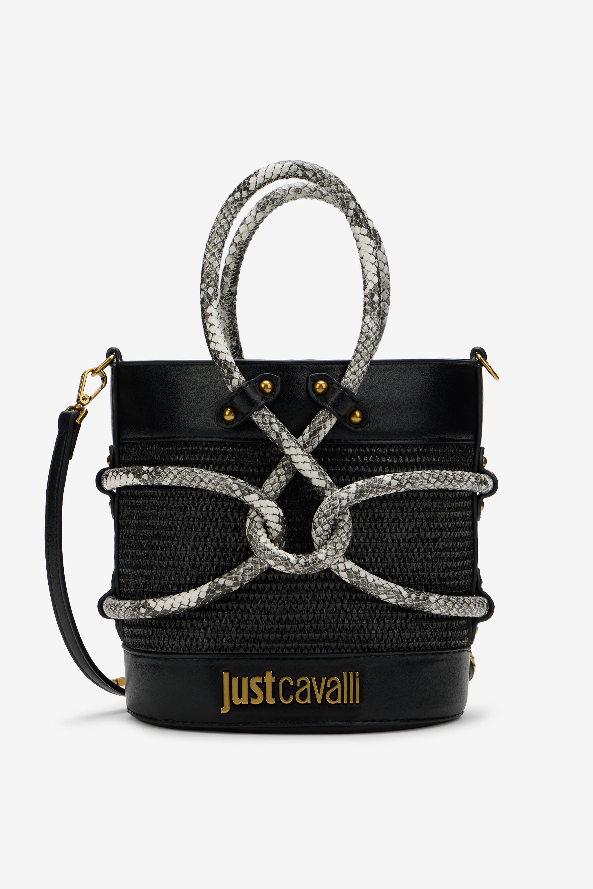 JC Black Bucket Bag With Python Print Details JC Black Bucket Bag With Python Print Details BLACK WFB116-WF446