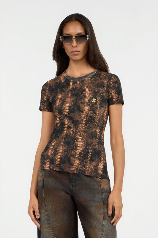 JC Camiseta Con Estampado Python JC Camiseta Con Estampado Python BRUNETTE VFT184-VF307