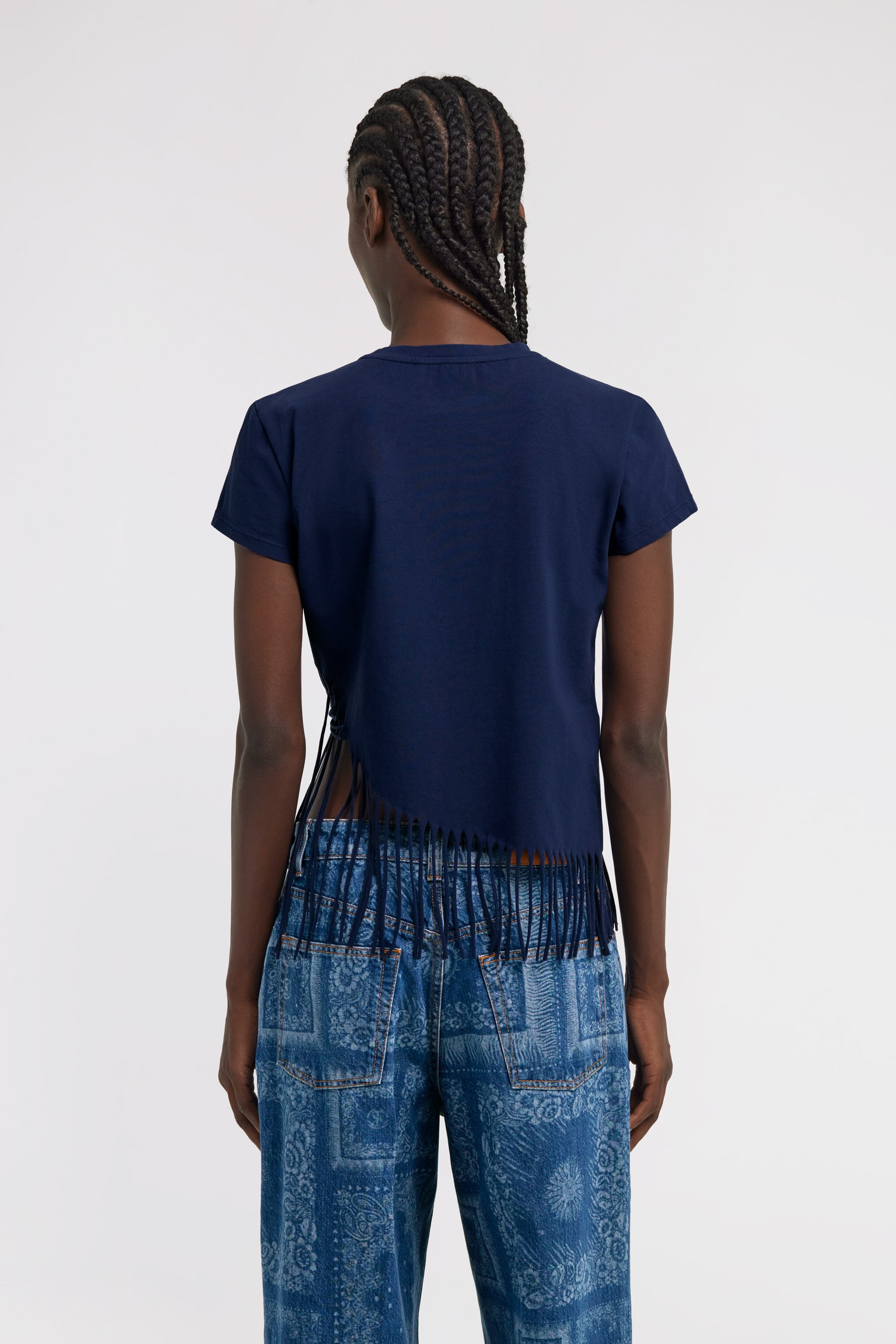 RC T-shirt with fringing RC T-shirt with fringing Dark blue TKT60D-JD061