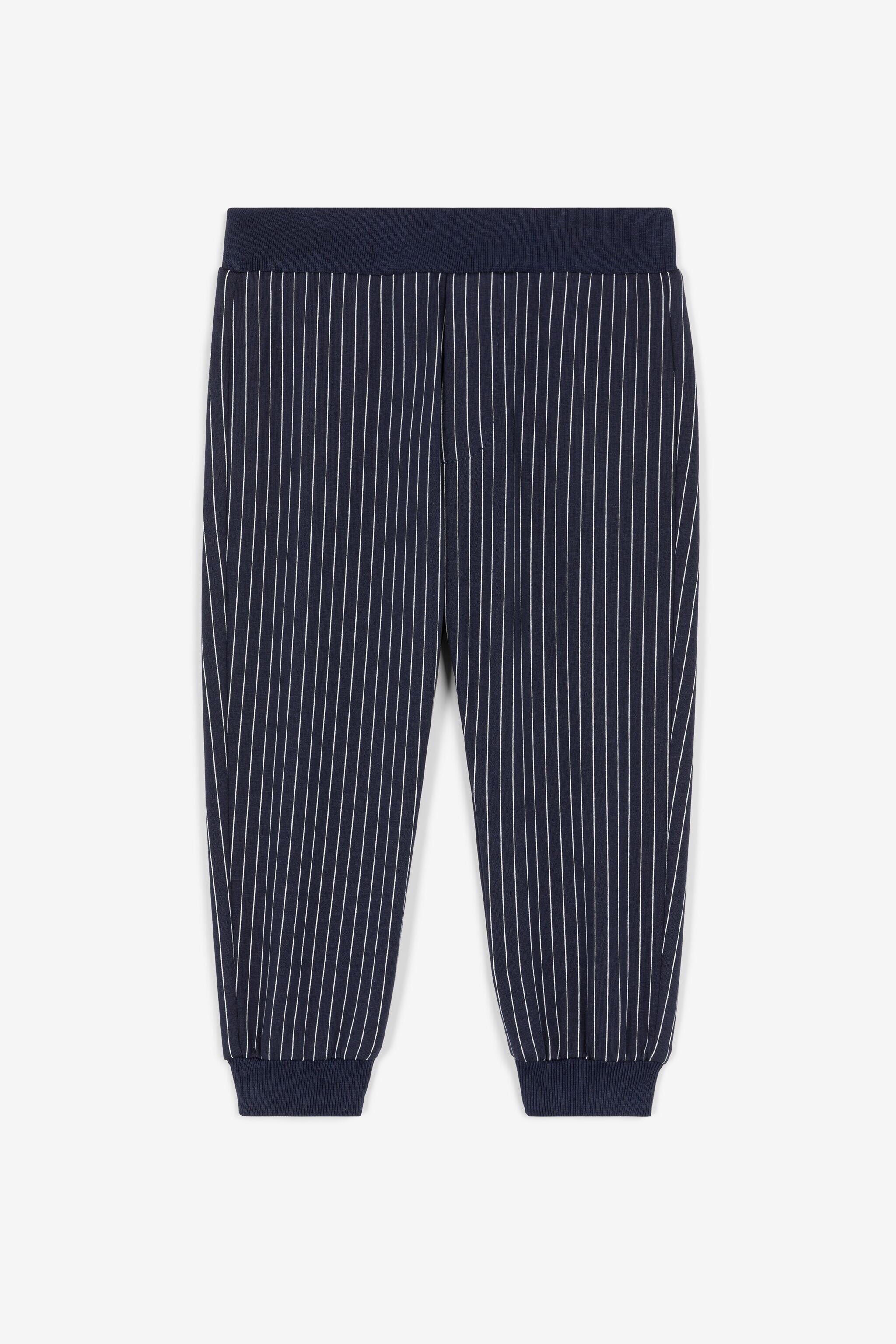 JU C Logo-Appliqué Striped Sweatpants Dark blue OJT20F-HUC77