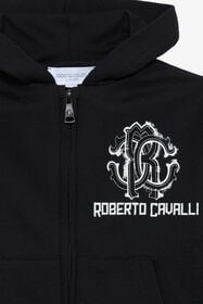 JU Black Sweatshirt With Zebra Print And Monogram RC BLACK UJT68B-CF050
