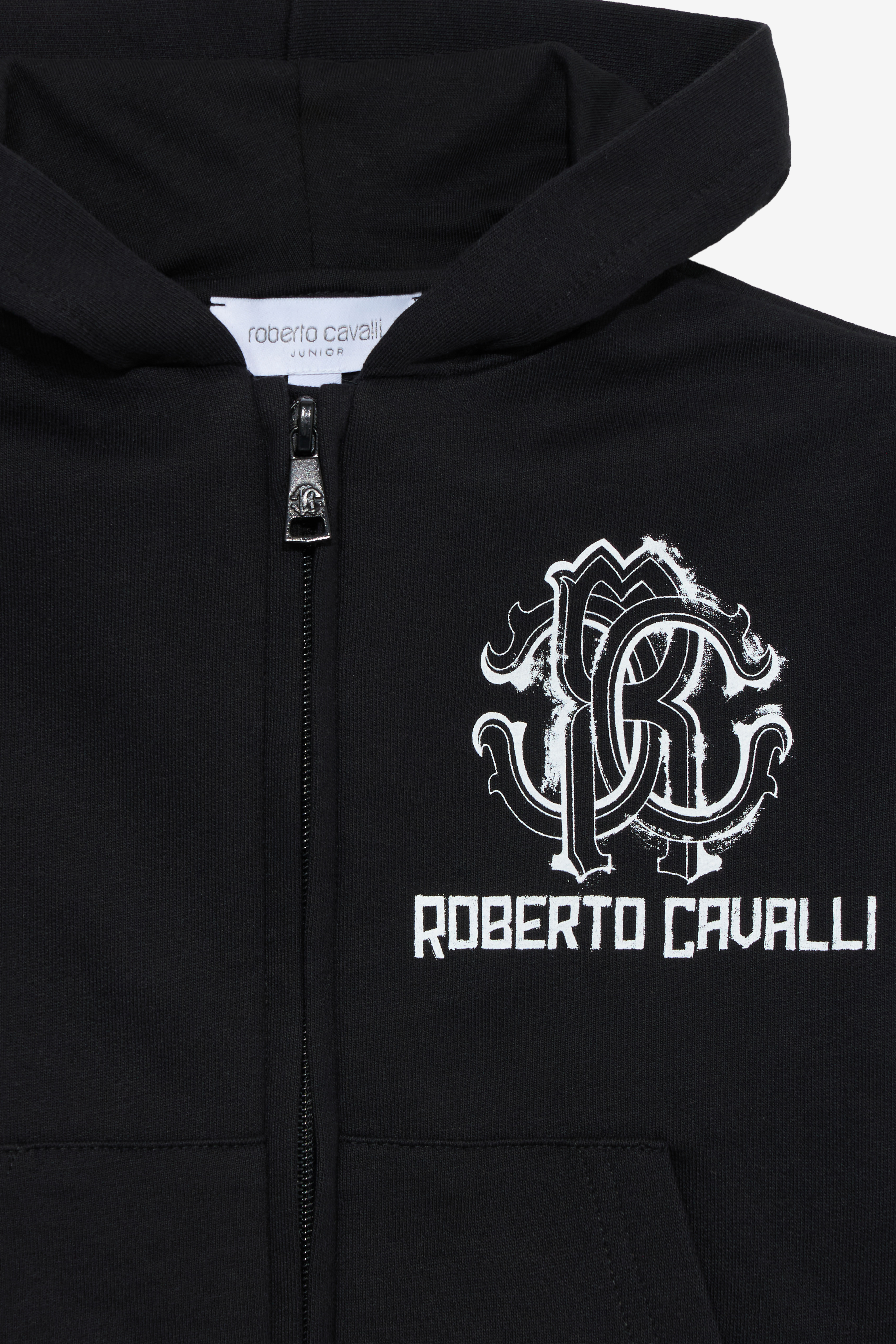 JU Black Sweatshirt With Zebra Print And Monogram RC BLACK UJT68B-CF050