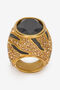 RC Bague De Cocktail Avec Cristaux Et Motif Tiger Skin Or VKG030-AM011