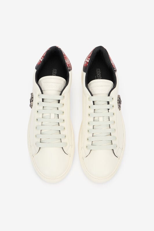 RC Elfenbeinfarbene Low Top Sneaker Aus Leder RC Elfenbeinfarbene Low Top Sneaker Aus Leder BIANCO/ST:DRAGONE SRS009-PZB15