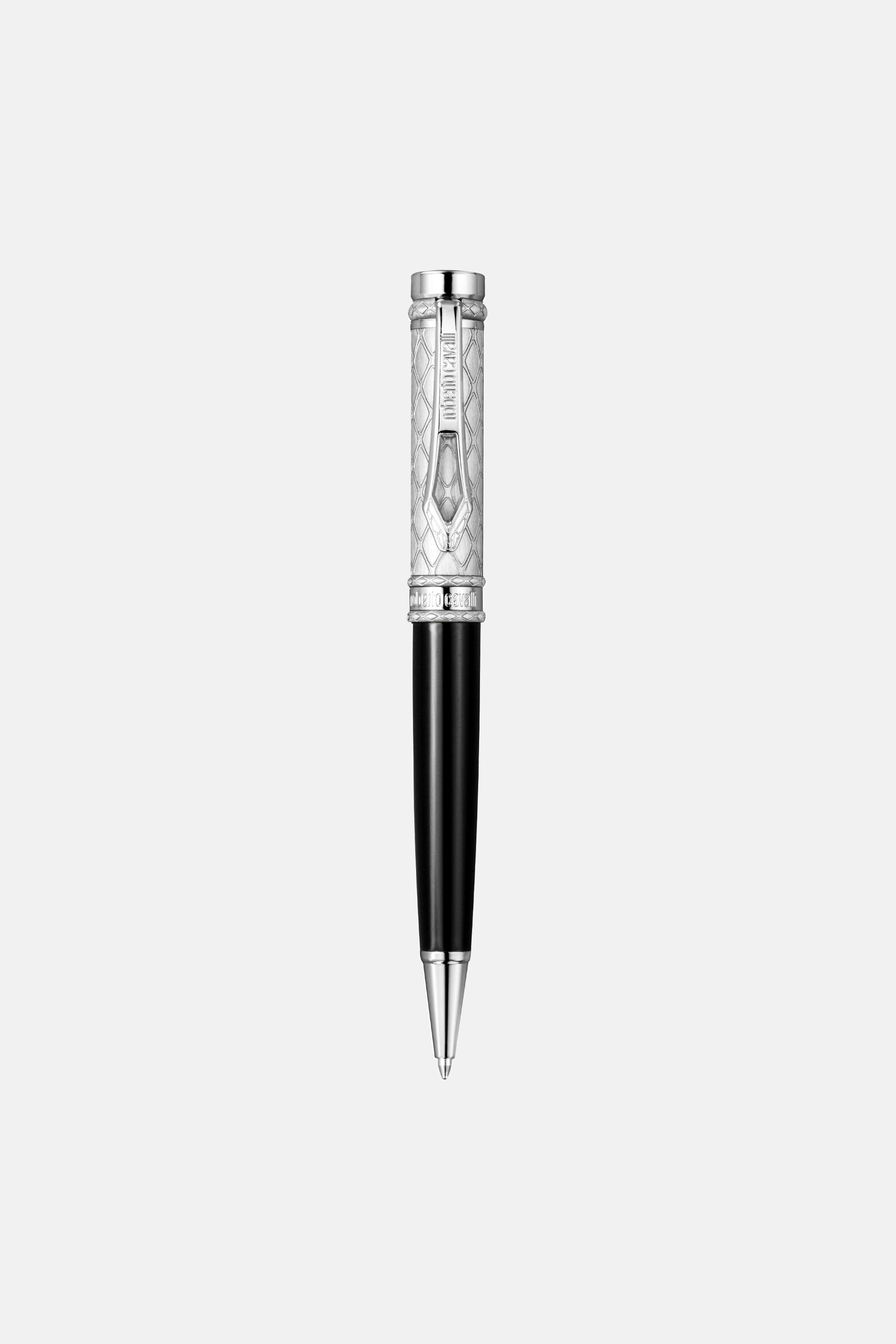 RC Roberto Cavalli Ballpoint Pen, Silver Color & Black Lacquer RC Roberto Cavalli Ballpoint Pen, Silver Color & Black Lacquer SILVER BLACK UALT06-IT534