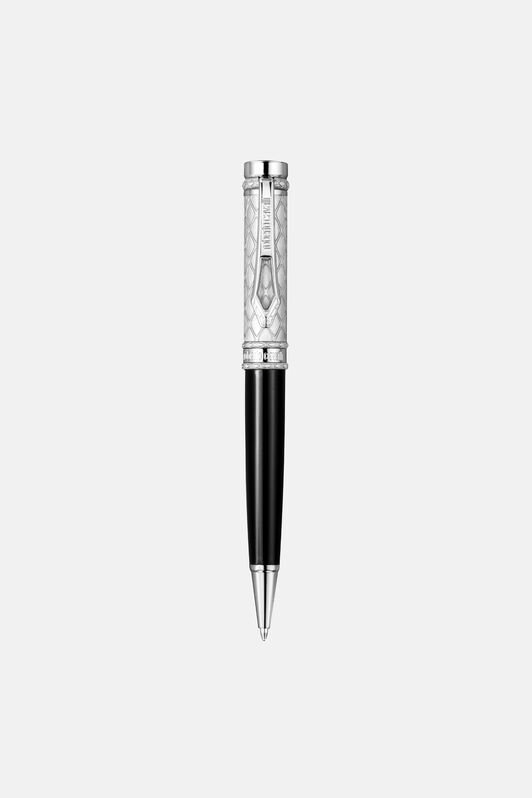 RC Roberto Cavalli Ballpoint Pen, Silver Color & Black Lacquer RC Roberto Cavalli Ballpoint Pen, Silver Color & Black Lacquer SILVER BLACK UALT06-IT534