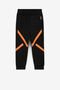 JU Pantalon de survêtement en coton à écusson à logo Noir RJT226-CF050