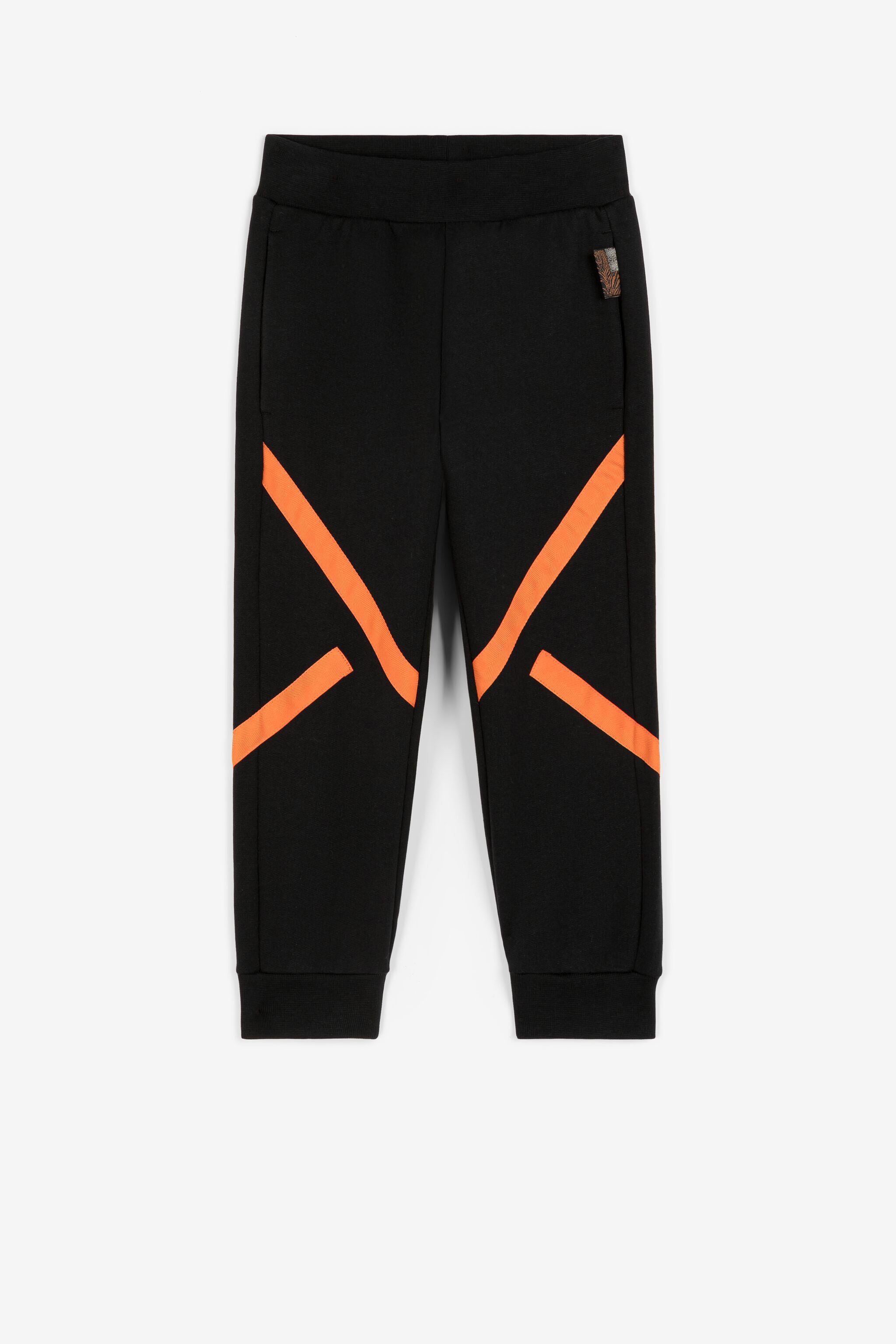 JU Pantalon de survêtement en coton à écusson à logo JU Pantalon de survêtement en coton à écusson à logo Noir RJT226-CF050