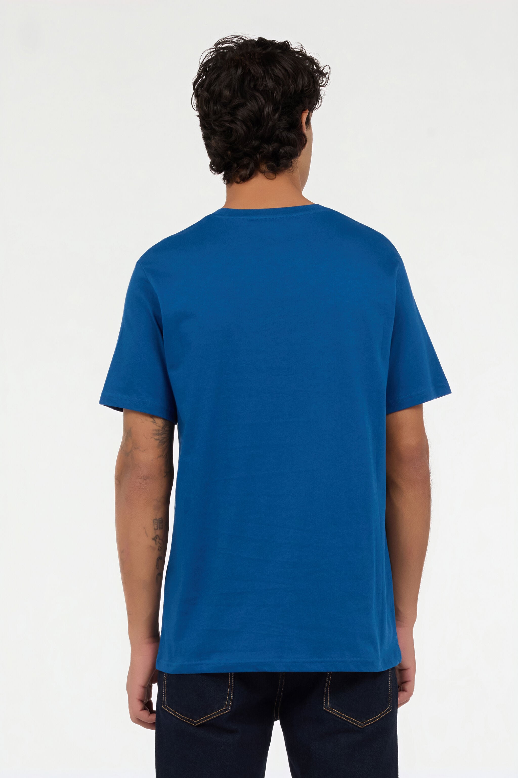 RC T-shirt bleue avec logo et serpent RC T-shirt bleue avec logo et serpent BLUE ROT60C-JD065