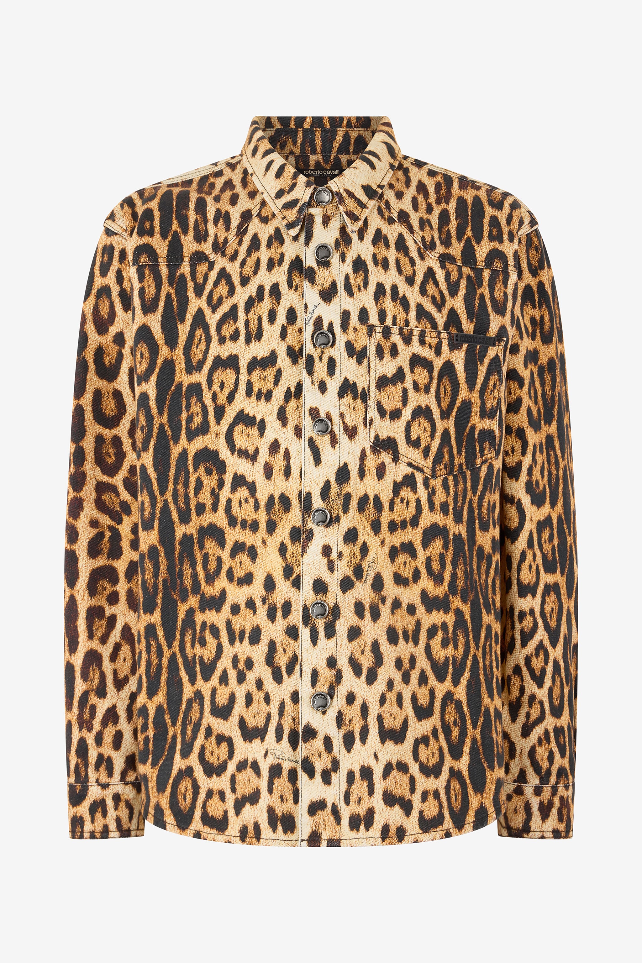 RC Cotton Shirt With Jaguar Skin Print Brown VRJ728-4NP73