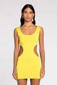 RC Cut-Out Knit Mini Dress Yellow QKM112-MG011