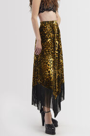 RC Long skirt with fringe Dark brown RKT305-FY058