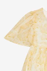 JU Robe En Soie À Imprimé Floral Jaune UJT102-2NO41