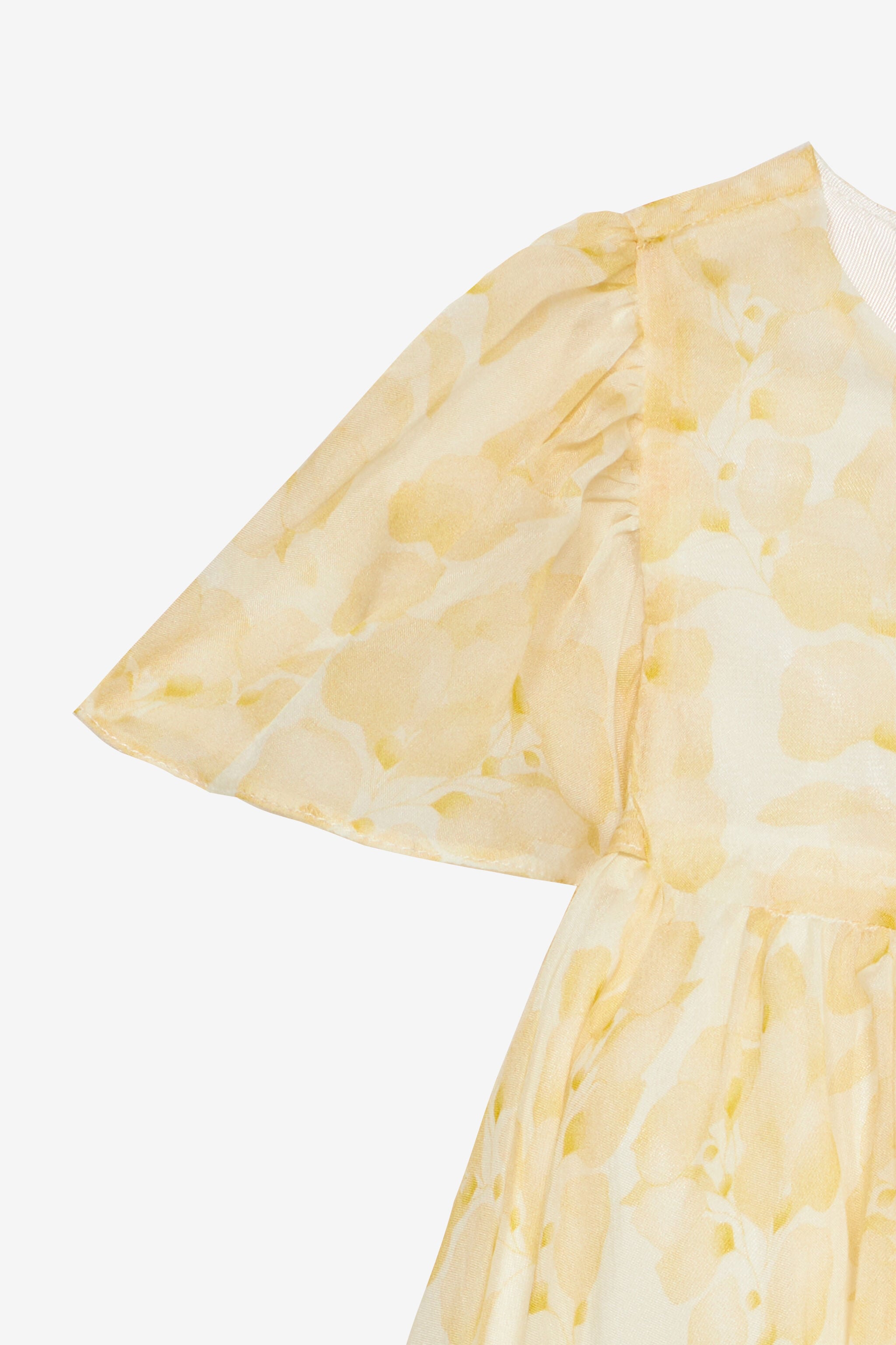JU Silk Dress With Floral Print JU Silk Dress With Floral Print Yellow UJT102-2NO41
