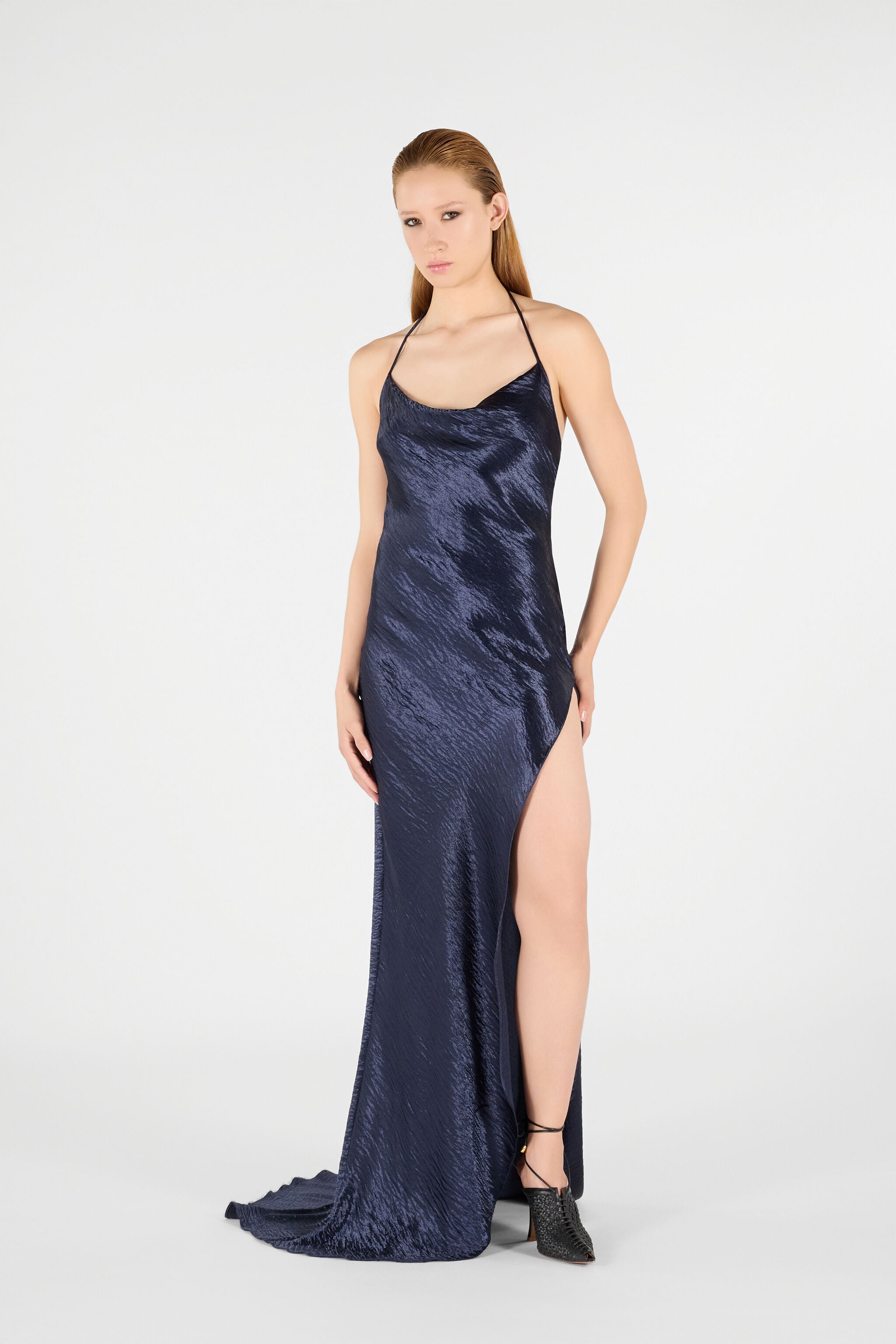 RC Long Dress with Cowl Neck RC Long Dress with Cowl Neck Dark blue UWT125-TO009