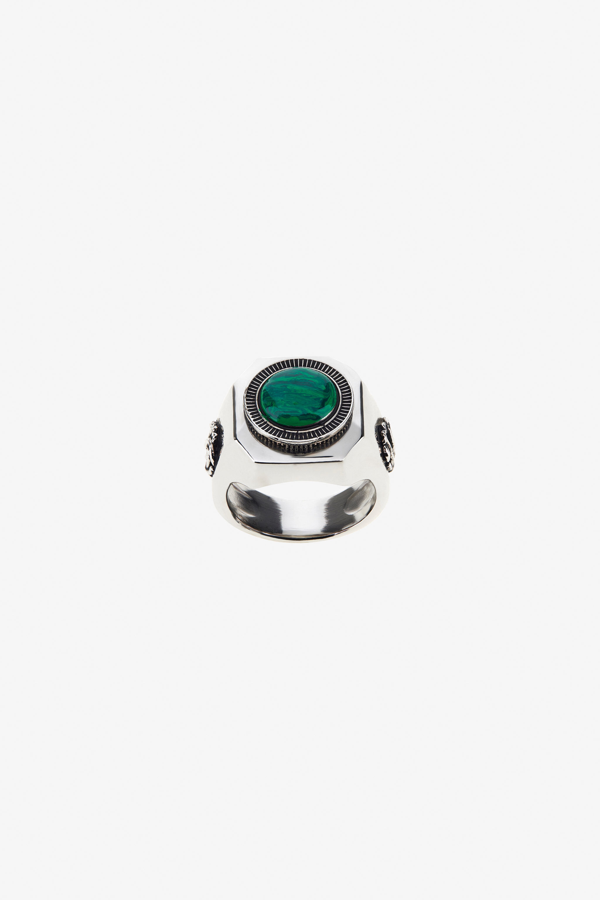 RC Green Stone Signet Ring RC Green Stone Signet Ring Silver TRG007-AM021
