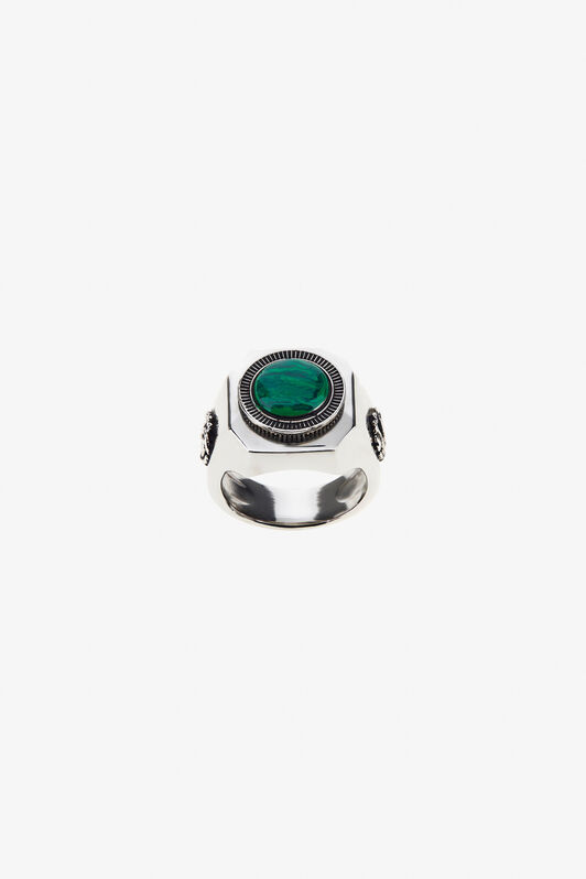 RC Green Stone Signet Ring RC Green Stone Signet Ring Silver TRG007-AM021