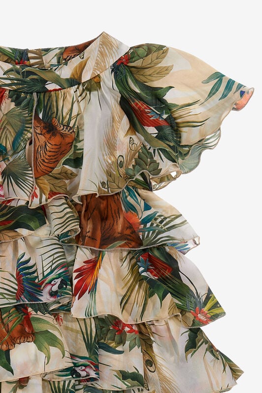 JU Rüschenkleid Mit Print Jungle JU Rüschenkleid Mit Print Jungle MULTICOLOR SJT140-CTI96