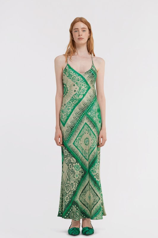 RC Bandana Print Slip Dress RC Bandana Print Slip Dress Green TKT102-4QN05