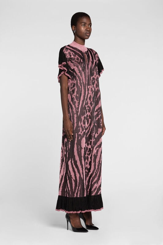 RC Jaguar And Tiger-Jacquard Knit Maxi Dress RC Jaguar And Tiger-Jacquard Knit Maxi Dress ROSA/NERO OKM100-MI030