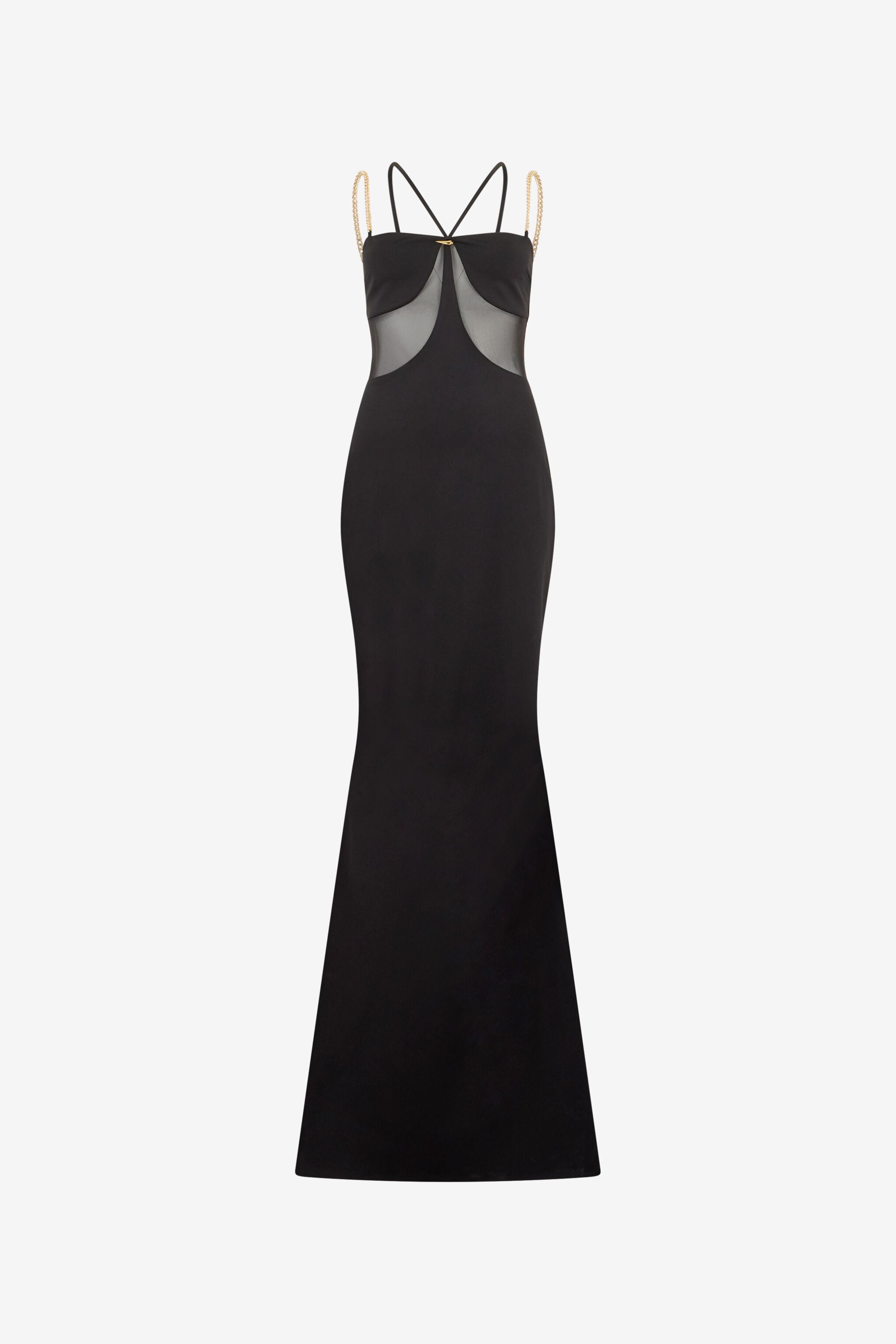 Black Maxi Dress with Chain Straps