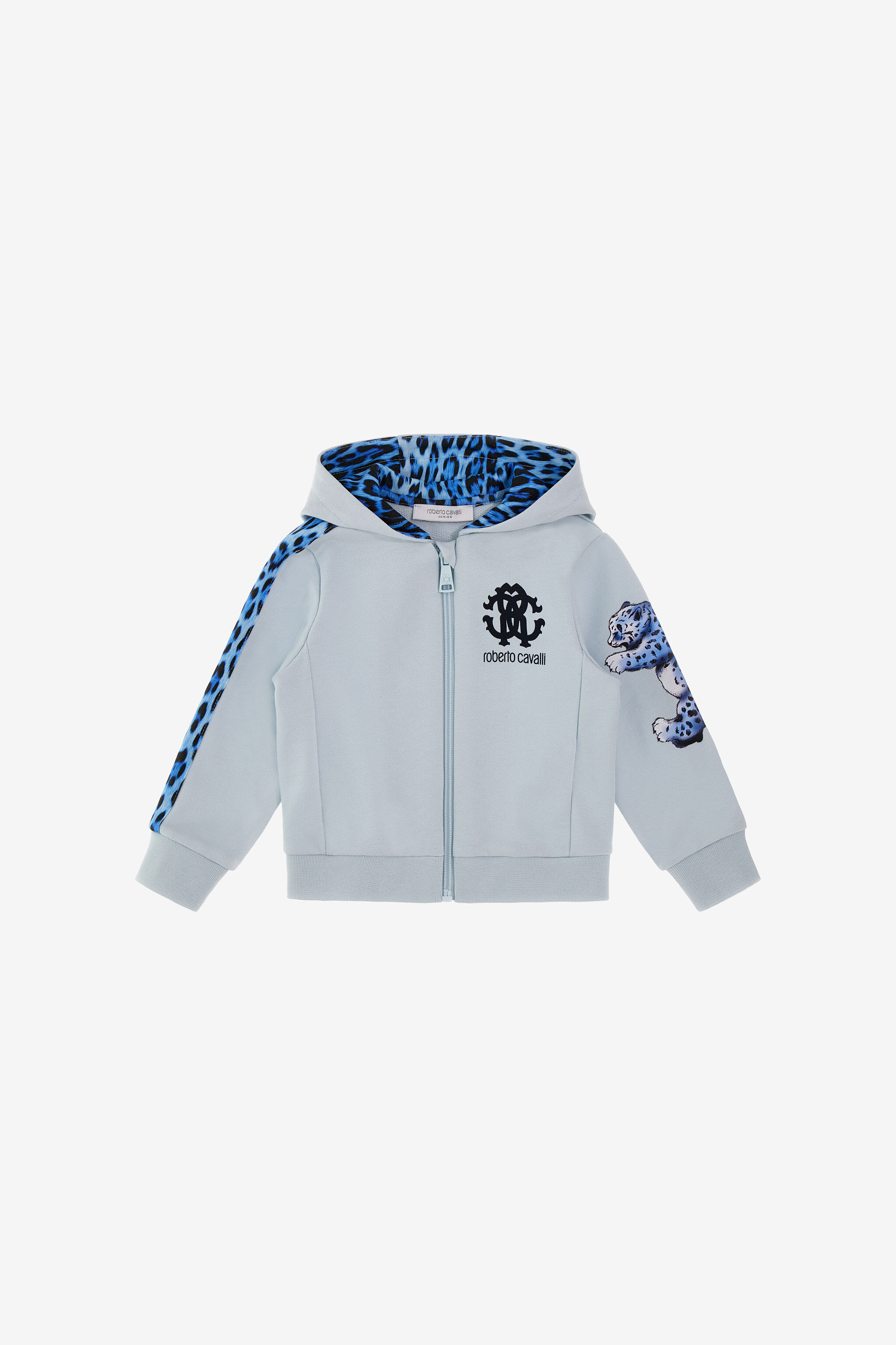 JU Blue Leopard Hoodie JU Blue Leopard Hoodie Light blue SJT911-CF050