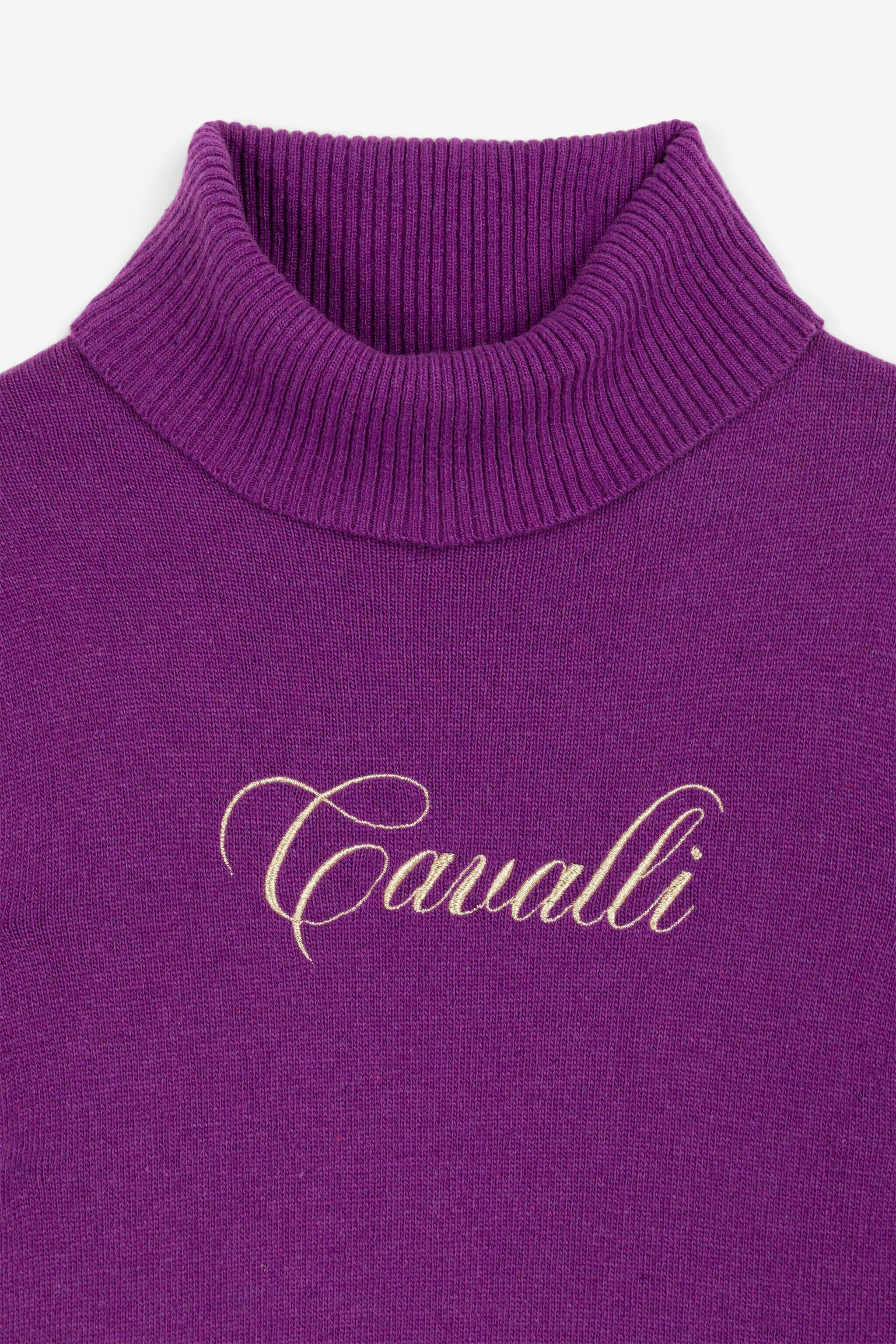 JU Pullover mit Logo-Stickerei JU Pullover mit Logo-Stickerei Lila PJM003-MQ013