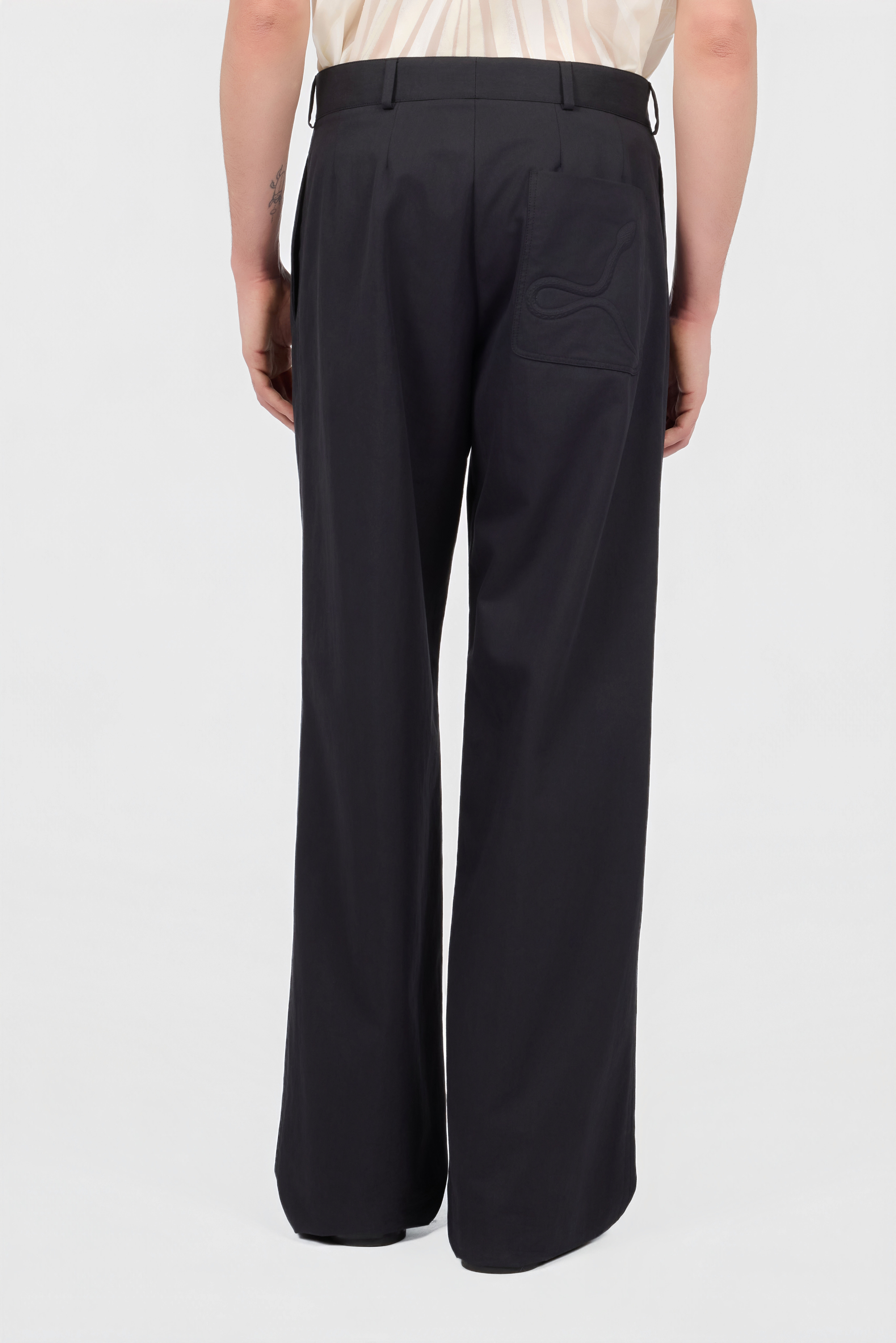 RC Black Trousers Snake Embroidery RC Black Trousers Snake Embroidery BLACK XNT209-TB009