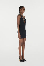 RC Vestido Mini Con Escote Estilo Joya Negro VQR137-KU013