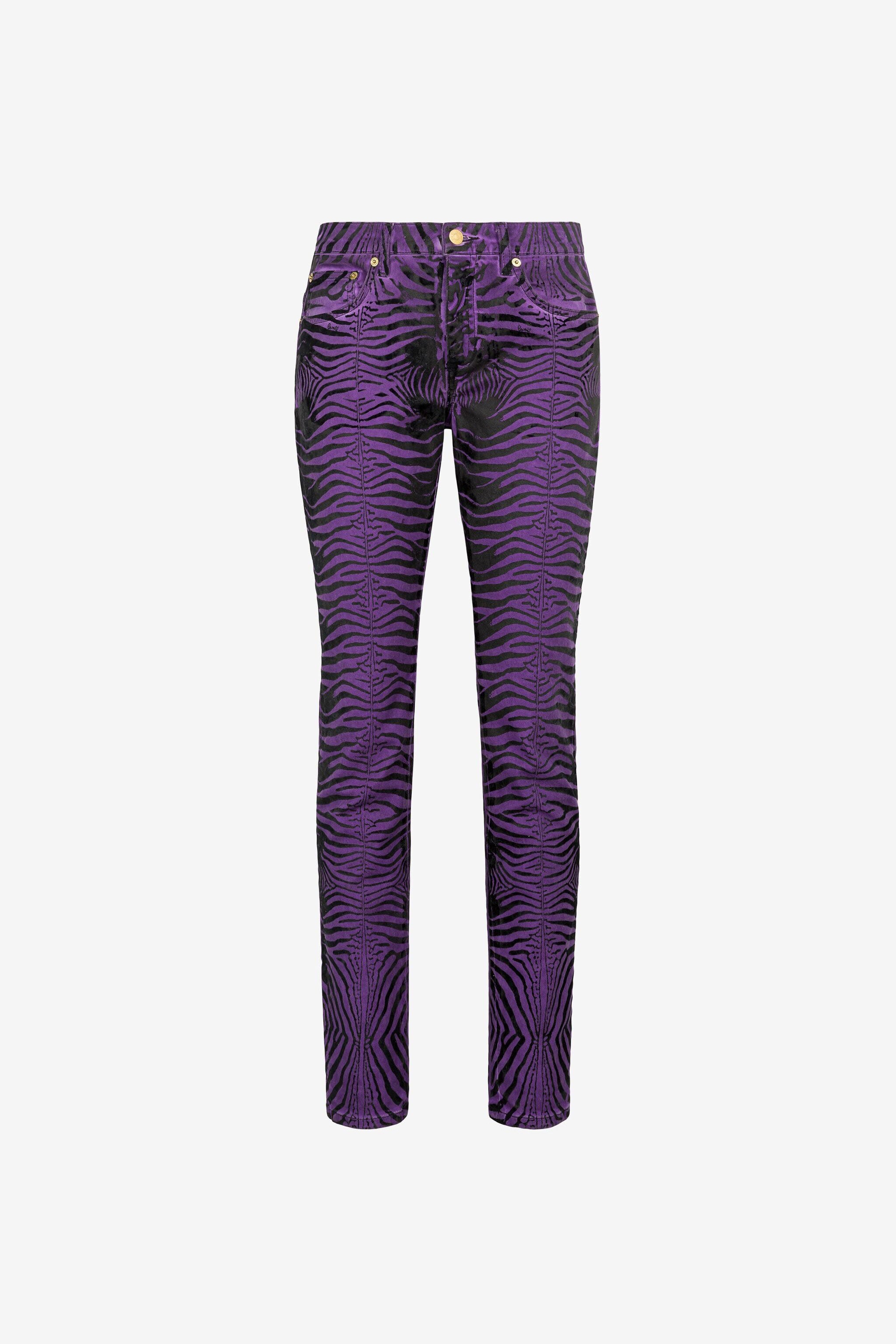 RC Zebra-Print Slim-Fit Jeans RC Zebra-Print Slim-Fit Jeans Purple PQJ232-DE004