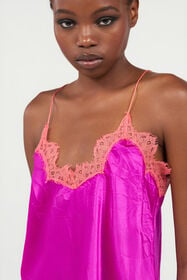 RC Top with Lace Detailing FUCHSIA WQT605-SE042
