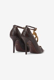 RC Zapatos de salón con motivo de escamas marrones y serpientes BROWN WWS001-UC392