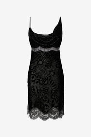 RC Mini dress with lace BLACK TWT119-VUN25