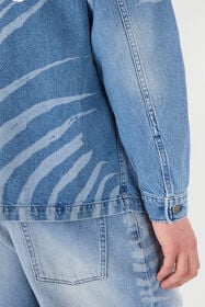 RC Denim Shirt With Tiger Skin Print Light blue URJ775-VMN73