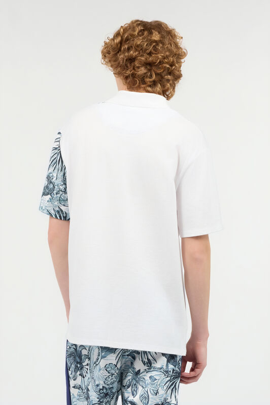JC Polo Shirt With Jungle Print And Lettering JC Polo Shirt With Jungle Print And Lettering Light blue UFT018-UF038