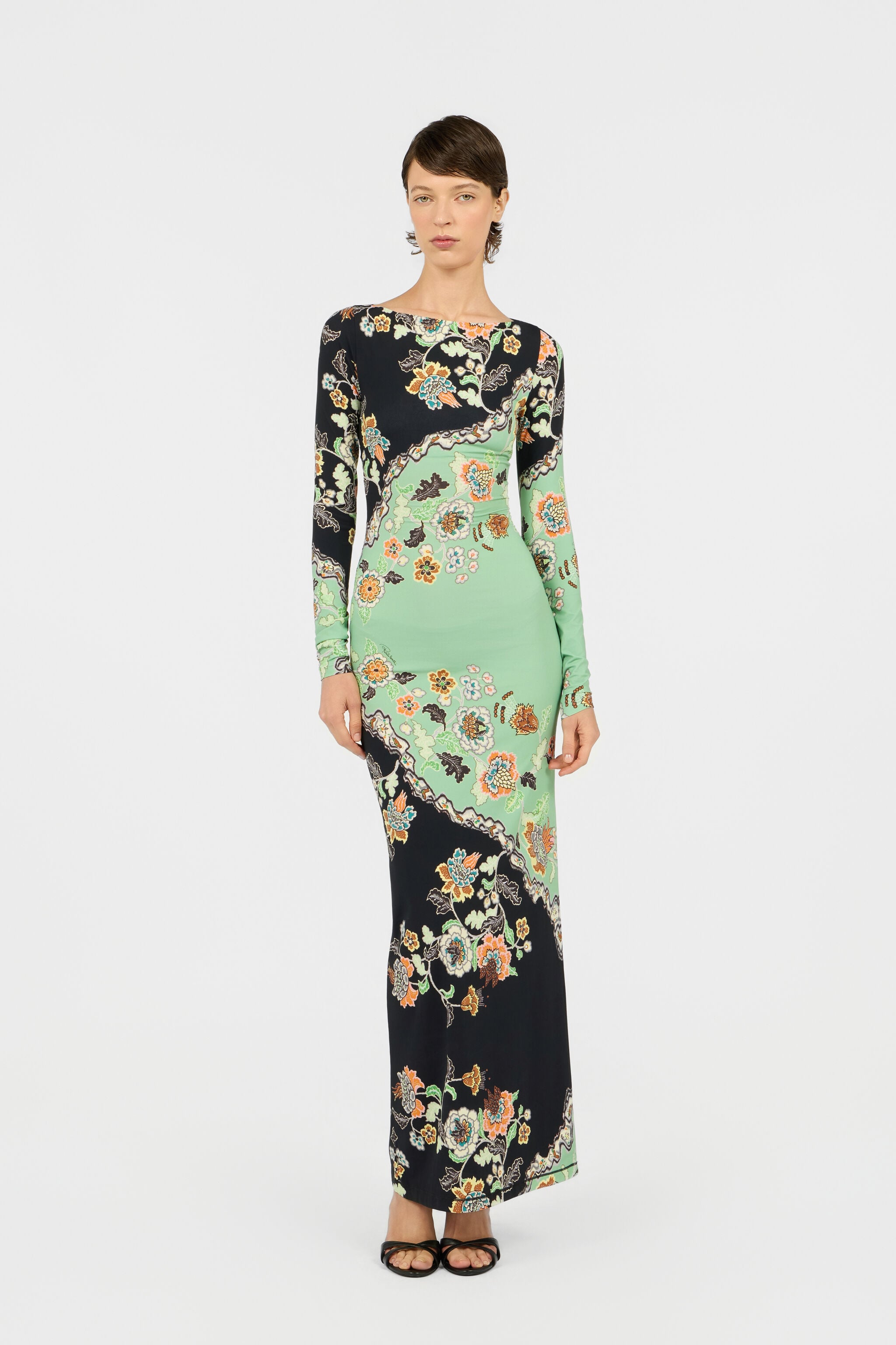 RC Vestido Maxi Estampado Kimono RC Vestido Maxi Estampado Kimono GREEN/BLACK XQT136-LNT25