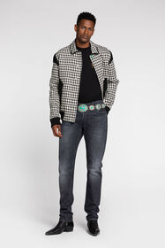 RC Mirror Snake-Embroidered Slim-Fit Jeans Black RRJ251-DS003